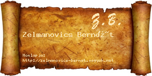 Zelmanovics Bernát névjegykártya